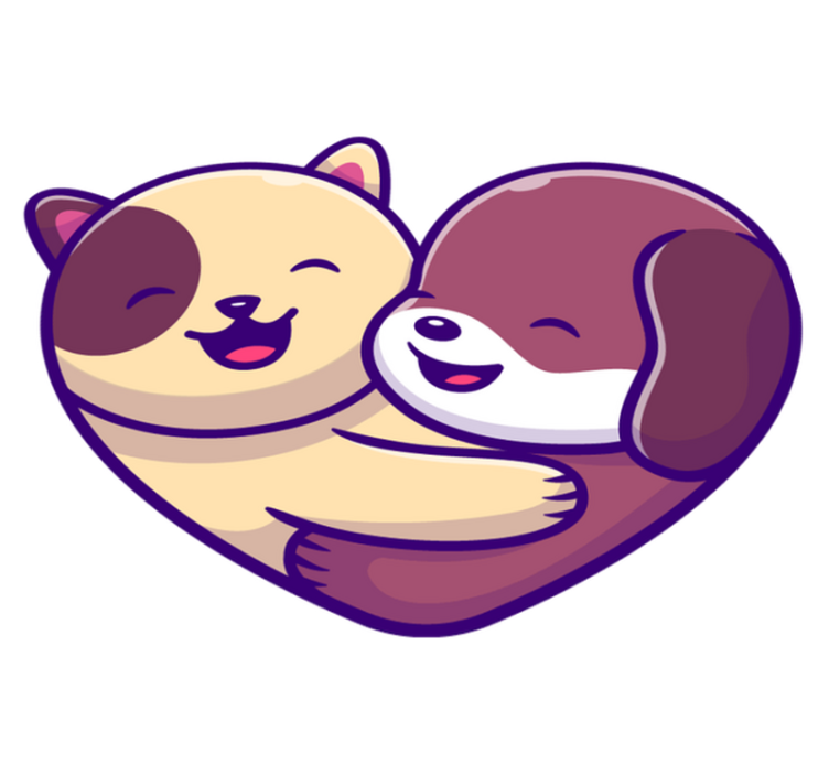 Alfombra vinílica animales abrazo de animales adorables - TenVinilo