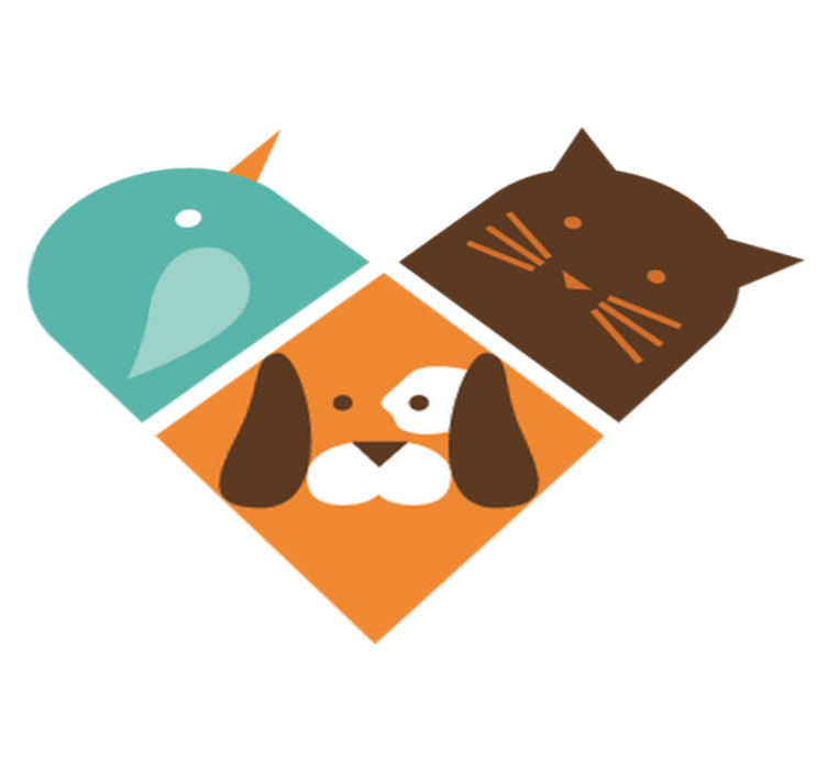 Alfombra vinílica animales caras de animales coloridas - TenVinilo