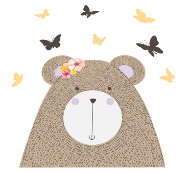 Alfombra vinílica animales con diseño de oso juguetón - TenVinilo