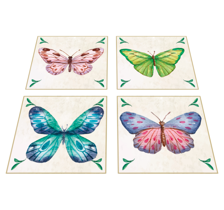 Alfombra vinílica animales diseños de mariposas vivas - TenVinilo