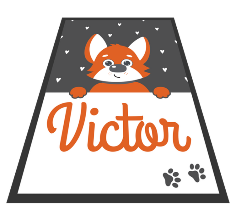 Alfombra vinílica animales cartel de perro con nombre - TenVinilo