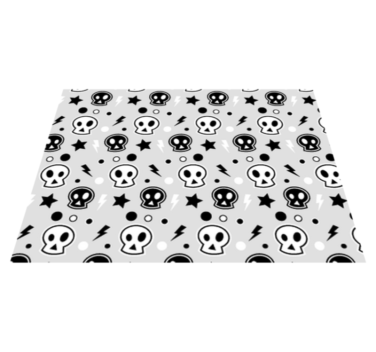 Alfombra vinílica halloween calaveras grises y blancas - TenVinilo