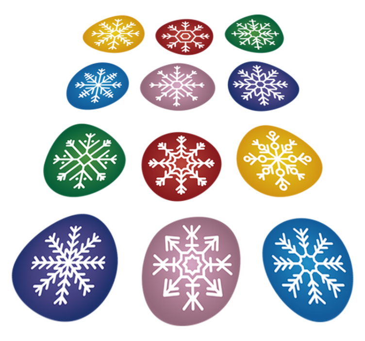 Alfombra vinílica navidad copos de nieve coloridos - TenVinilo
