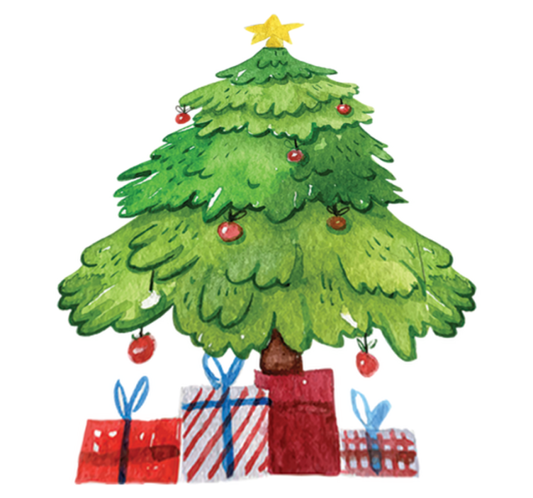 Alfombra vinílica navidad Árbol con regalos - TenVinilo