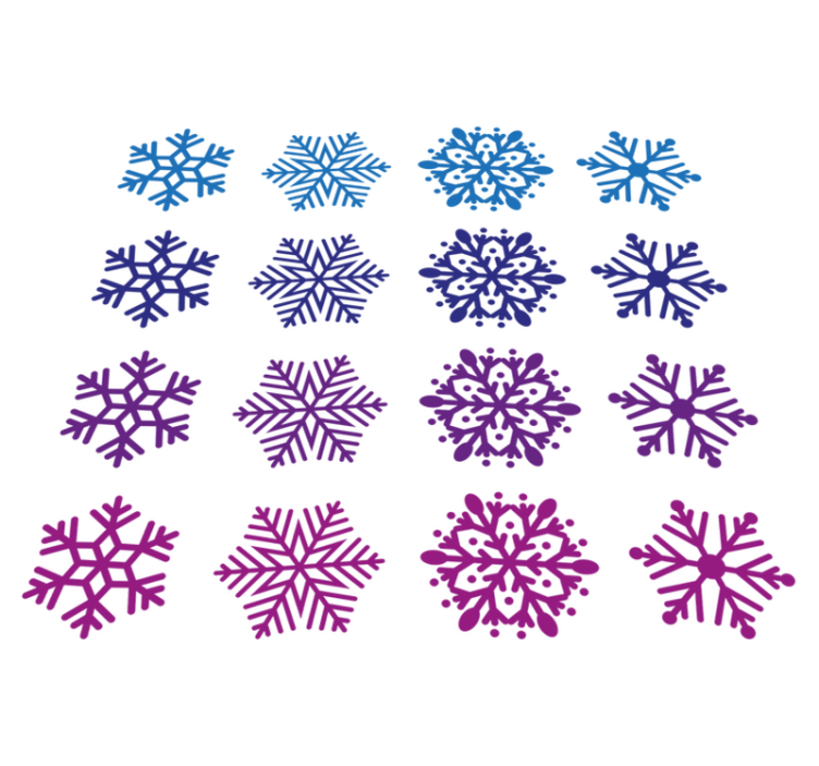 Alfombra vinílica navidad copos de nieve morados y azules - TenVinilo