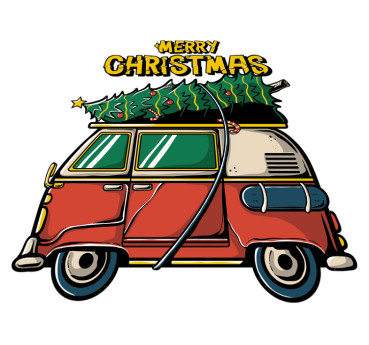 Alfombra vinílica navidad coche de santa - TenVinilo