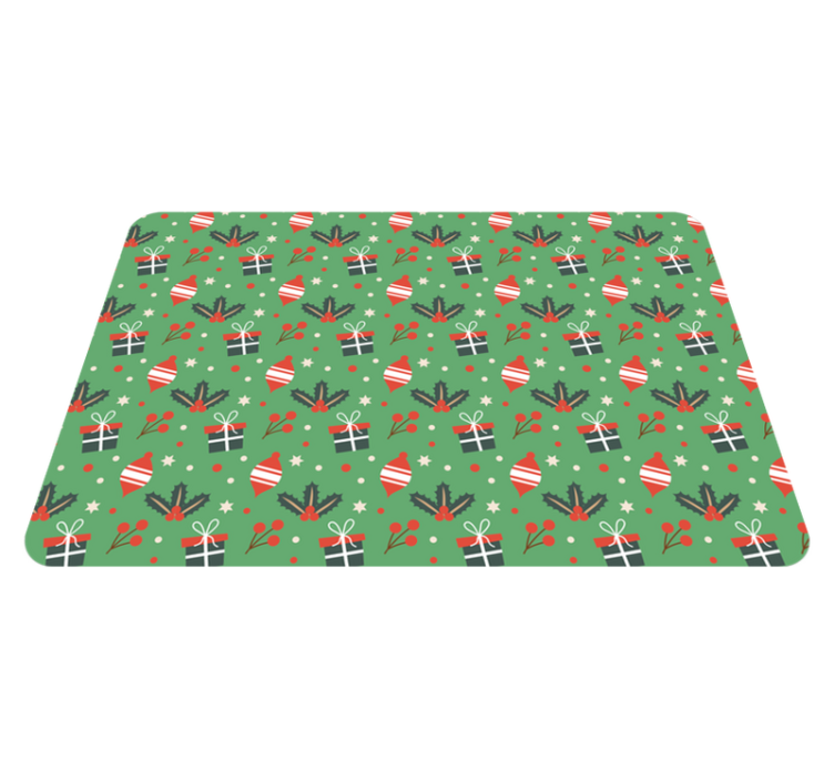 Alfombra vinílica navidad patrón de caramelos verdes - TenVinilo