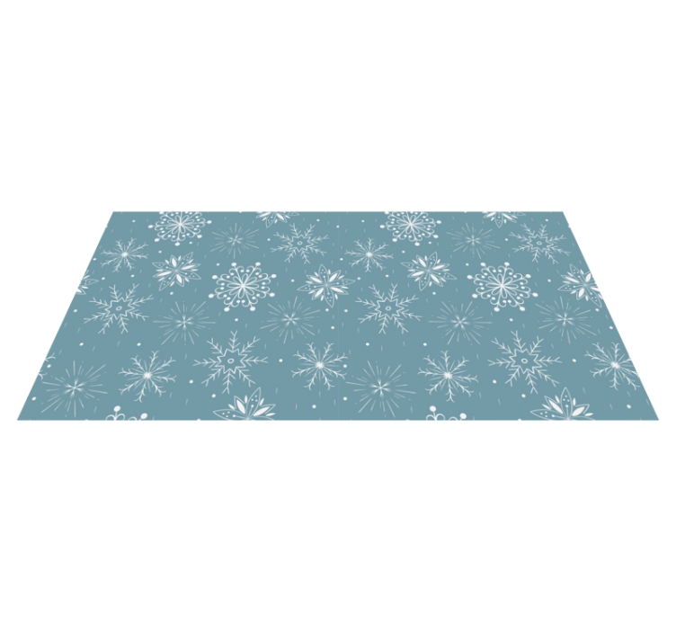 Alfombra vinílica navidad copos de nieve azul y blanco - TenVinilo