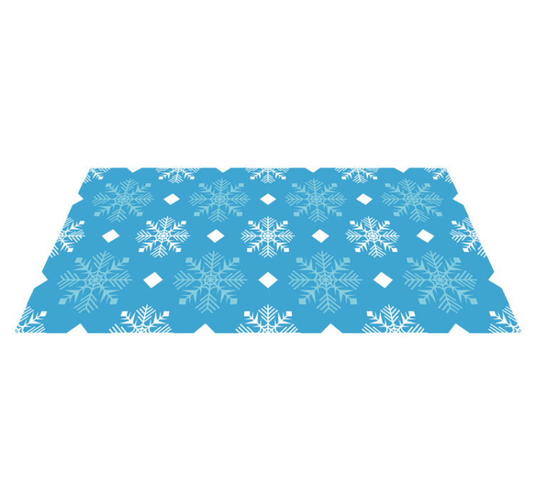 Alfombra vinílica navidad copos de nieve azules - TenVinilo