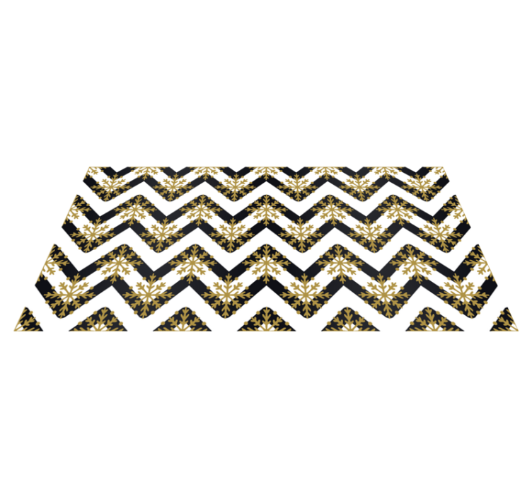 Alfombra vinílica navidad copos dorados en zig zag - TenVinilo