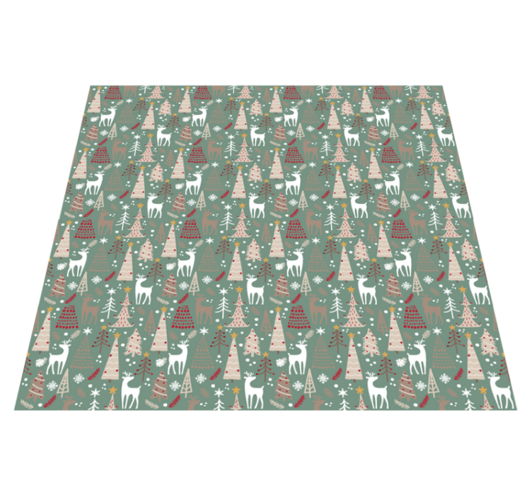 Alfombra vinílica navidad patrón bosque navideño - TenVinilo