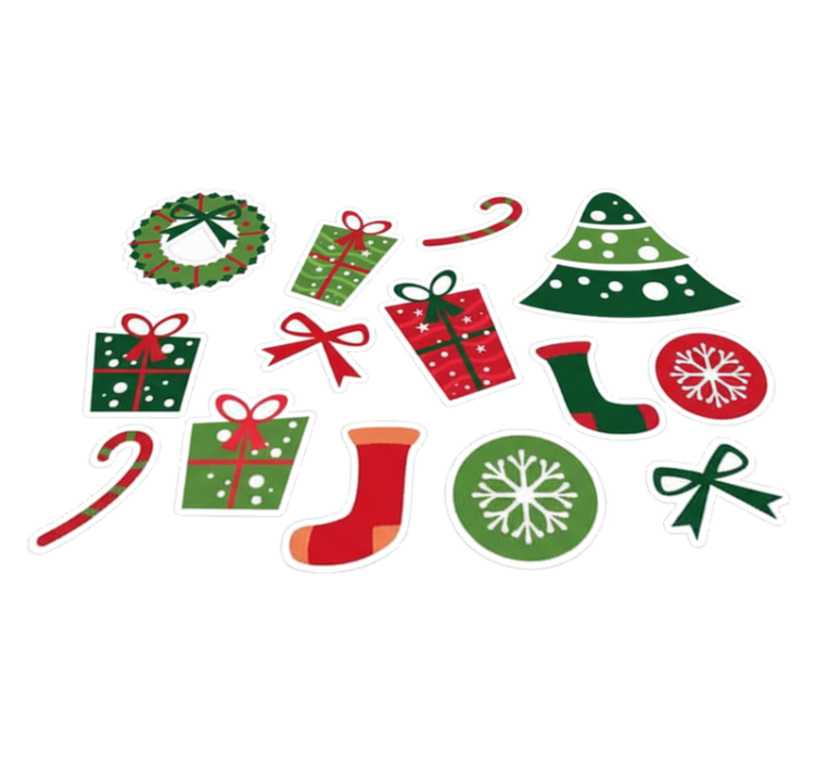 Alfombra vinílica navidad elementos clásicos de navidad - TenVinilo