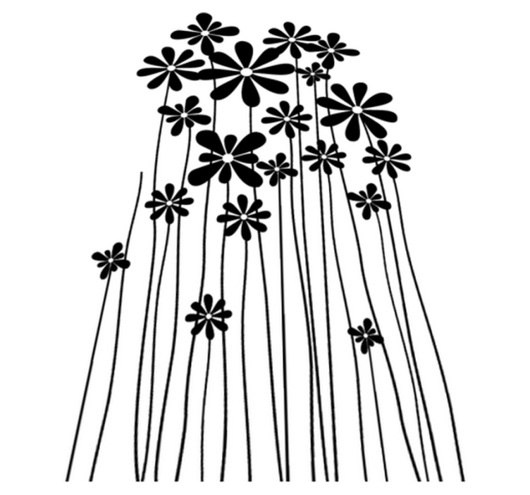 Alfombra vinílica flores grandes negras - TenVinilo