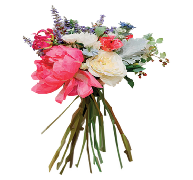 Alfombra vinílica flores ramo geométrico - TenVinilo