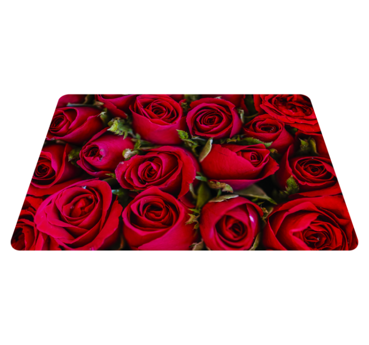 Alfombra vinílica flores estilo floral rojo - TenVinilo