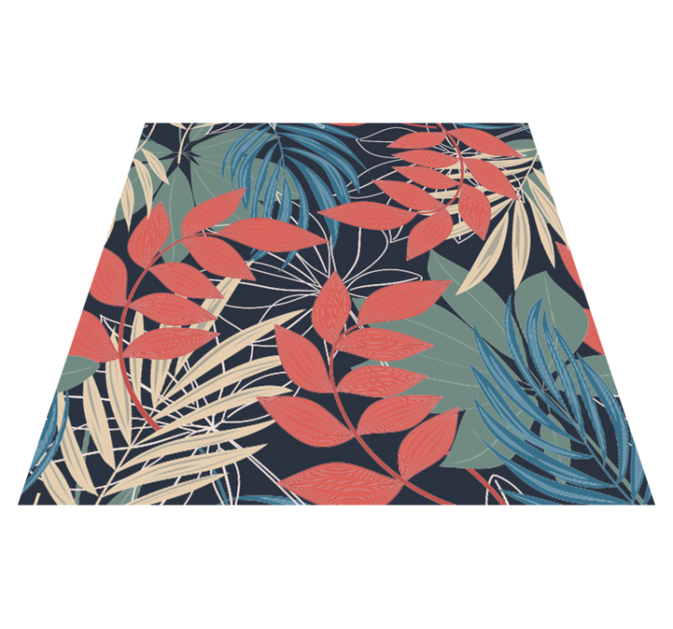 Alfombra vinílica flores patrón de fauna y flora elegante - TenVinilo