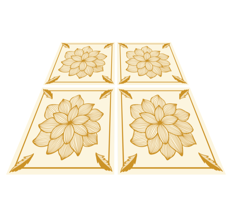 Alfombra vinílica flores diseño paisley floral - TenVinilo