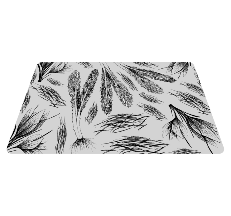 Alfombra vinílica flores patrón gris seco - TenVinilo