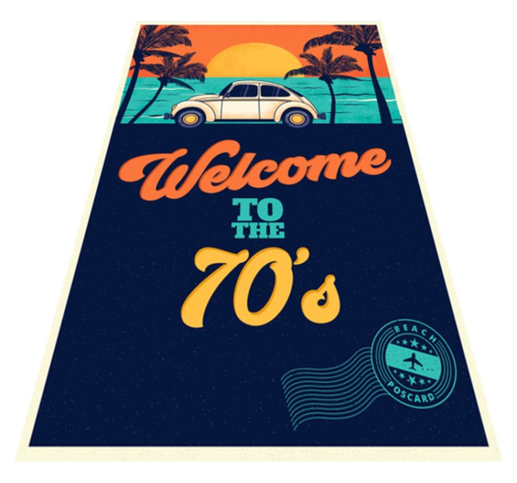 Alfombra vinílica vintage bienvenido a los 70 - TenVinilo