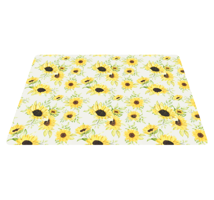 Alfombra vinílica flores patrón continuo de girasoles - TenVinilo