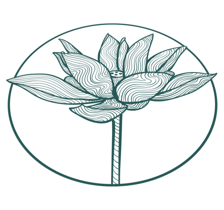 Alfombra vinílica flores ilustración de flor de loto - TenVinilo