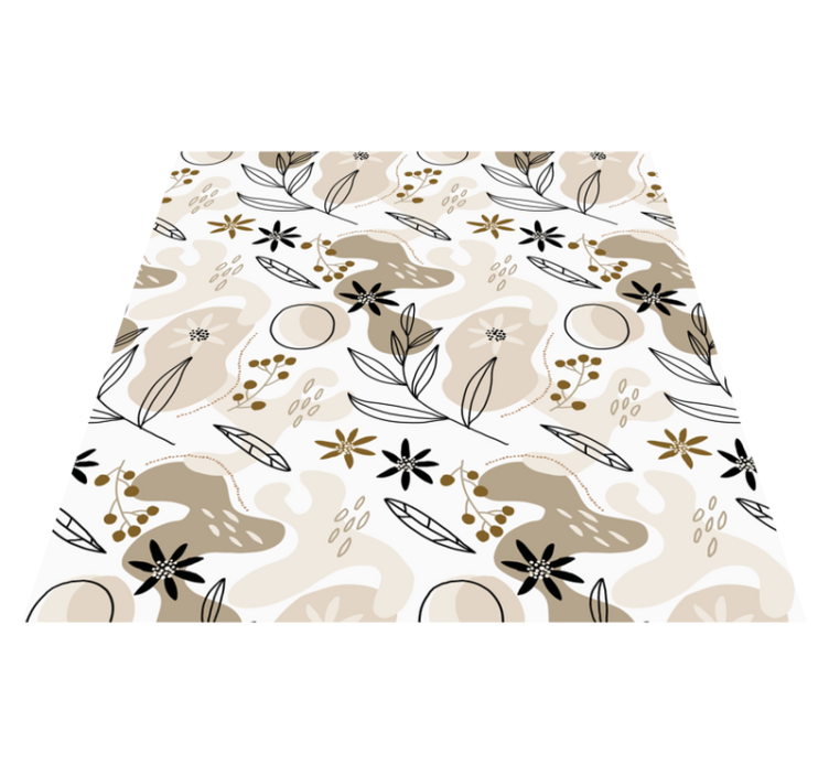 Alfombra vinílica flores patrón elegante en rosa y beige - TenVinilo