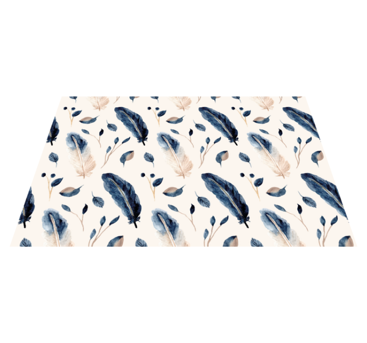 Alfombra vinílica flores hojas y plumas voladoras - TenVinilo