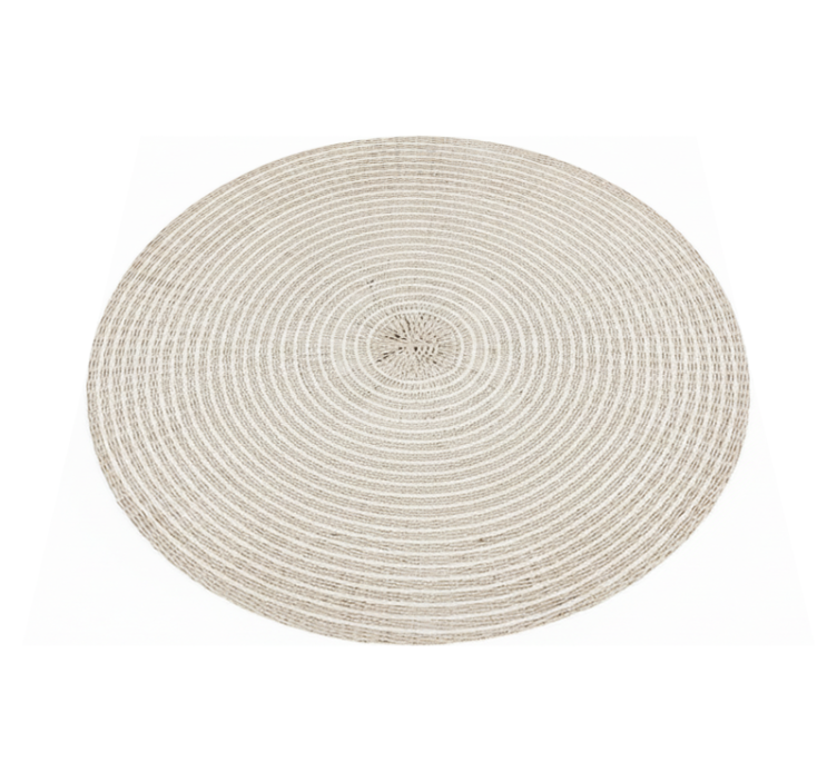 Alfombra vinílica minimalista espiral tejido crema - TenVinilo