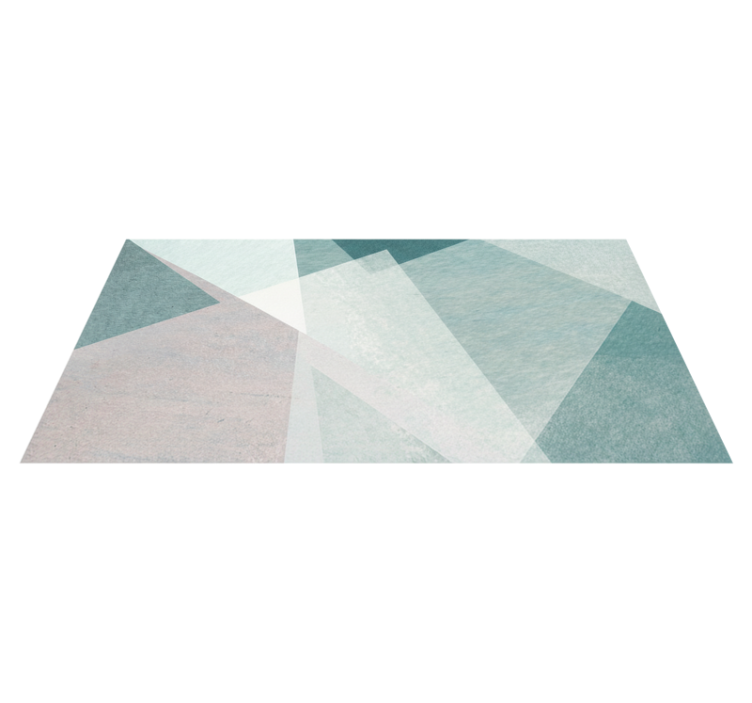 Alfombra vinílica geométrica en tonos teal pastel - TenVinilo