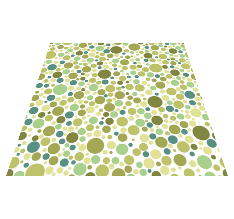 Alfombra vinílica comedor lunares verdes - TenVinilo