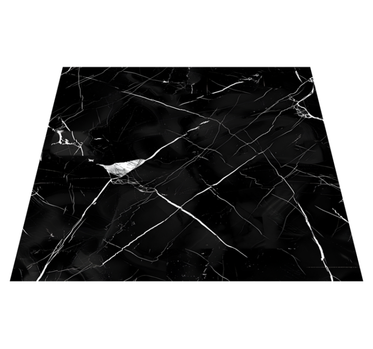 Alfombra vinílica comedor mármol negro para mesa - TenVinilo