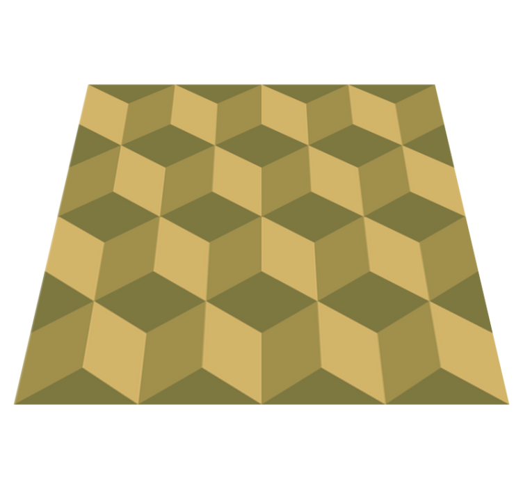 Alfombra vinílica comedor cubos 3d beige - TenVinilo