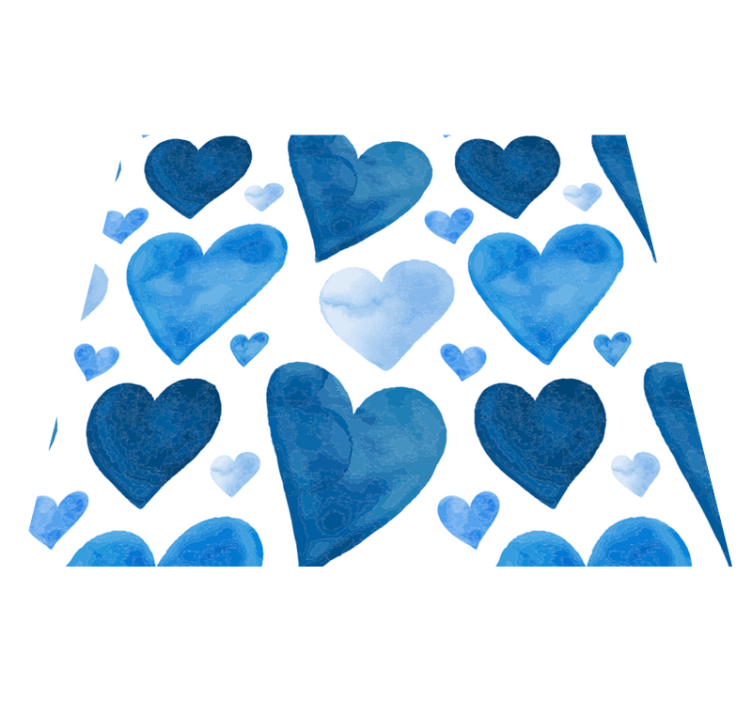 Alfombra vinílica cocina corazones dulces azules - TenVinilo