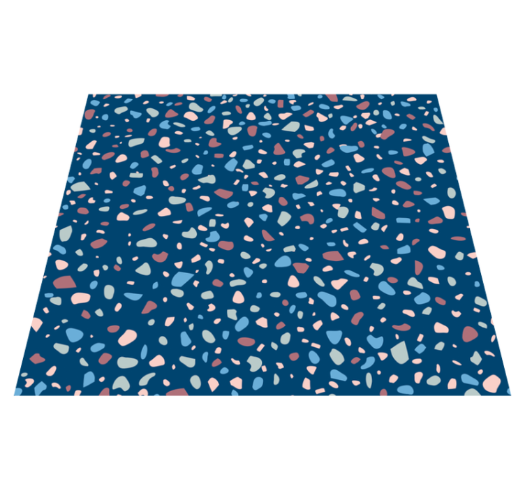 Alfombra vinílica cocina terrazo azul oscuro - TenVinilo