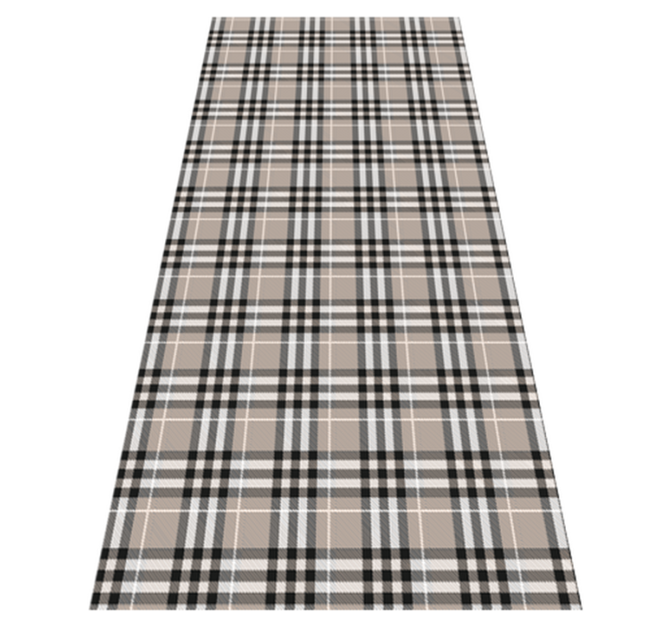 Alfombra vinílica cocina patrón tartán escocés gris - TenVinilo
