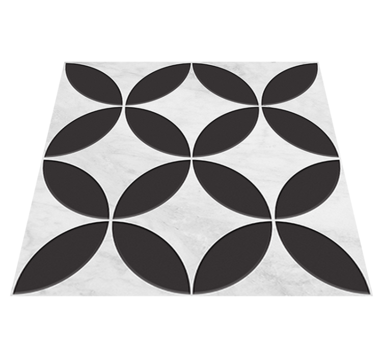 Alfombra vinílica baño baldosas florales hidráulicas - TenVinilo