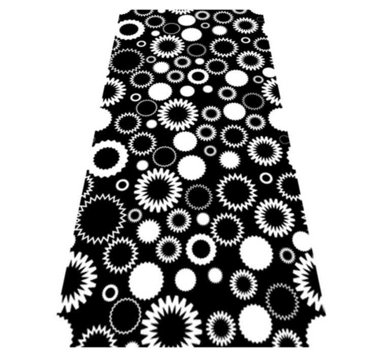 Alfombra vinílica baño girasoles en blanco y negro - TenVinilo