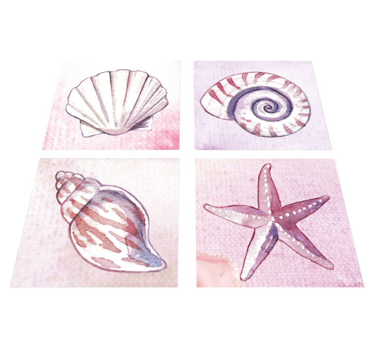 Alfombra vinílica baño azulejos vida marina - TenVinilo