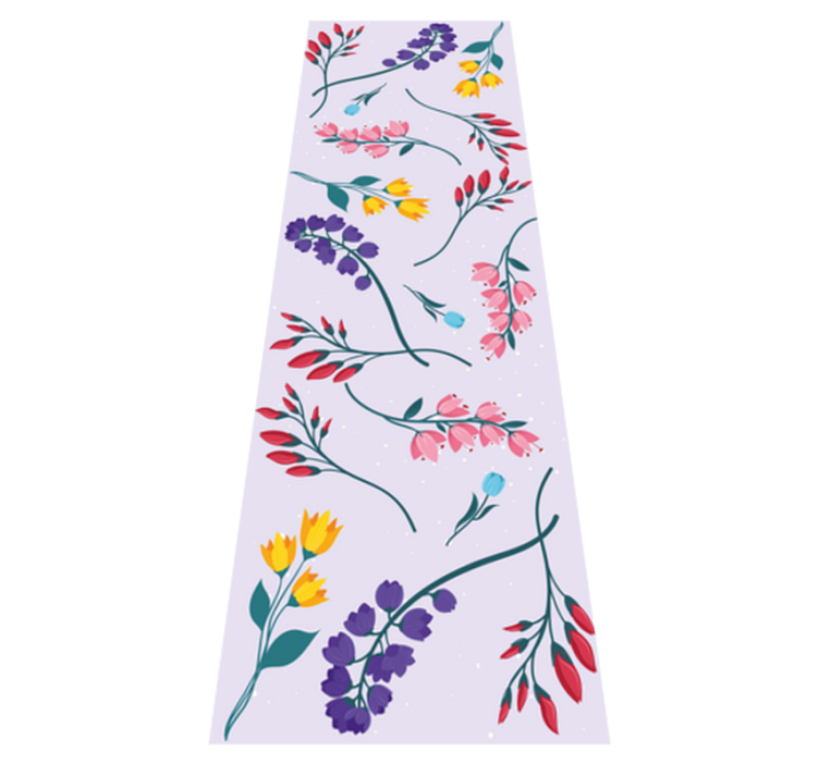 Alfombra vinílica flores jardín botánico minimalista - TenVinilo