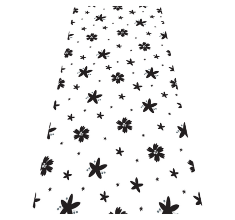 Alfombra vinílica flores patrón floral en blanco y negro - TenVinilo