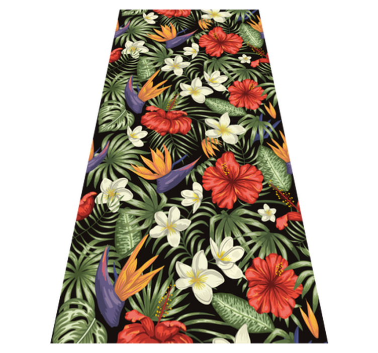 Alfombra vinílica flores diseño plantas tropicales - TenVinilo