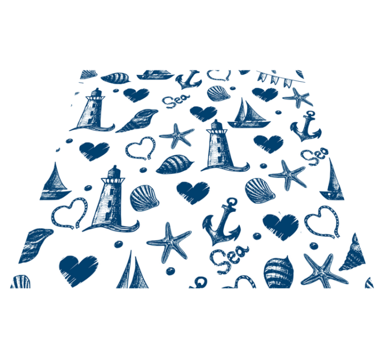 Alfombra vinílica flores diseño náutico - TenVinilo