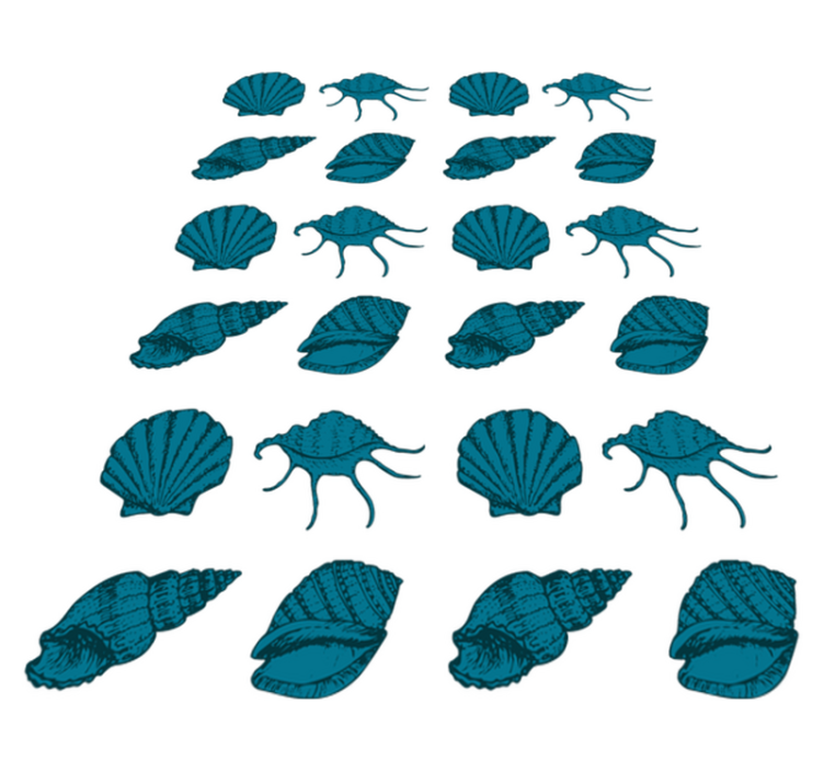 Alfombra vinílica flores patrones de conchas decorativas - TenVinilo