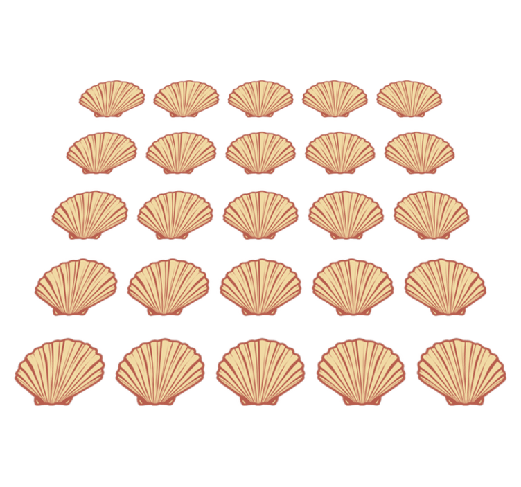 Alfombra vinílica flores patrón de conchas marinas - TenVinilo