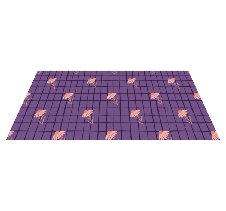 Alfombra vinílica flores motivo floral púrpura - TenVinilo