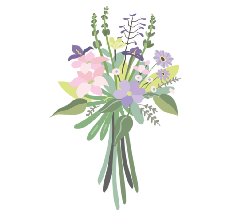 Alfombra vinílica flores ramo floral colorido - TenVinilo