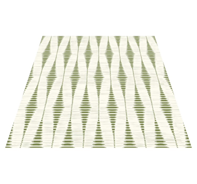 Alfombra vinílica geométrica verde musgo ikat - TenVinilo