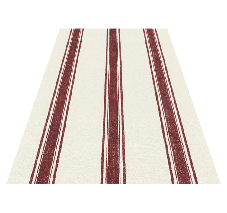 Alfombra vinílica geométrica líneas verticales rojas - TenVinilo