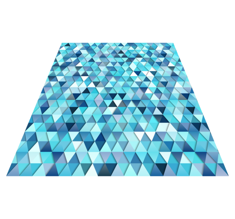 Alfombra vinílica geométrica azul abstracta - TenVinilo