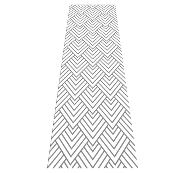 Alfombra vinílica geométrica patrón triángulos blancos - TenVinilo